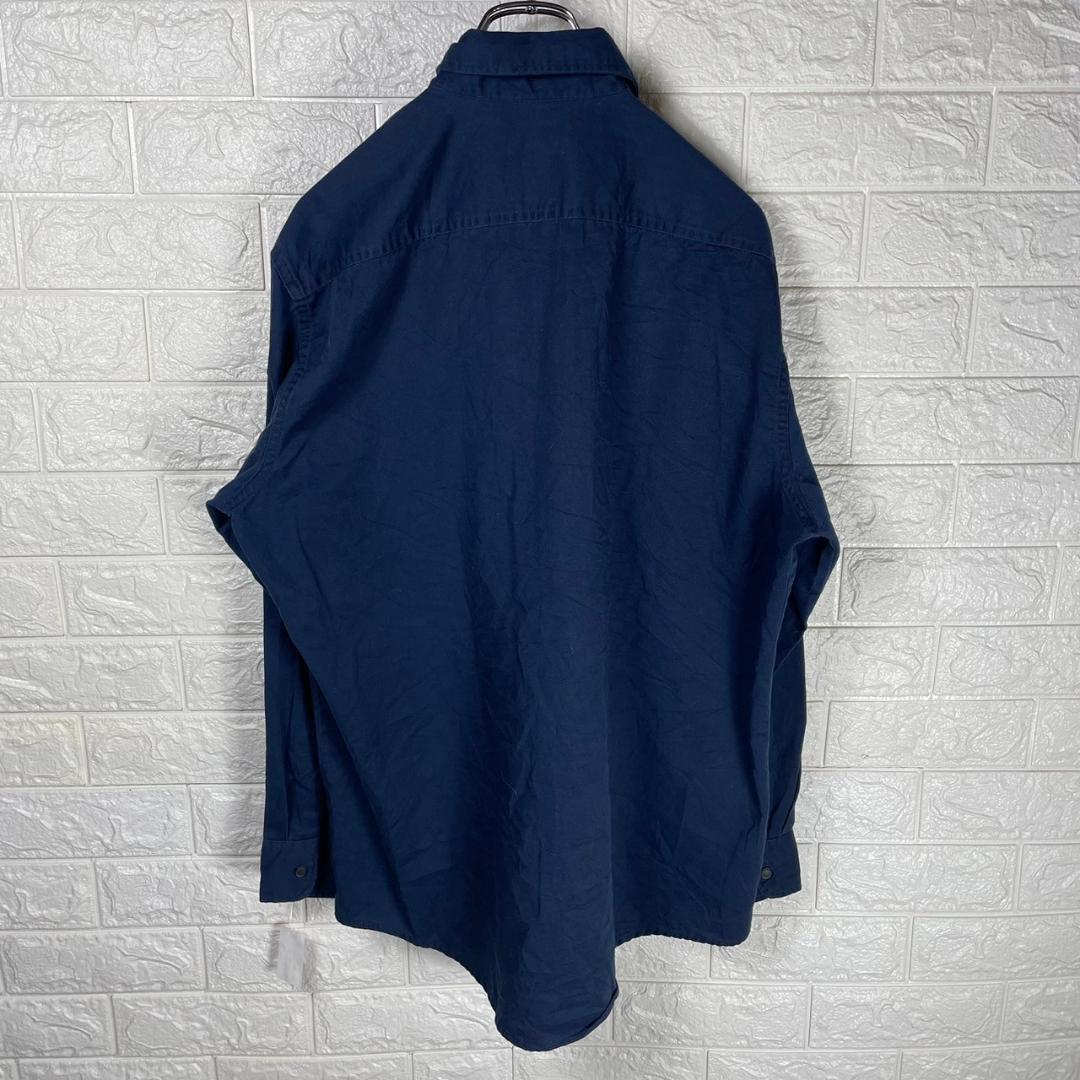 【美品】80s　ヴィンテージ　OSHKOSH　ワークシャツ　長袖　青【343】