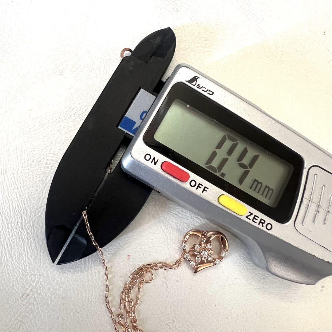 美品 K10PG ネックレス 小豆10金 40.2㎝ 1.4g SN1897