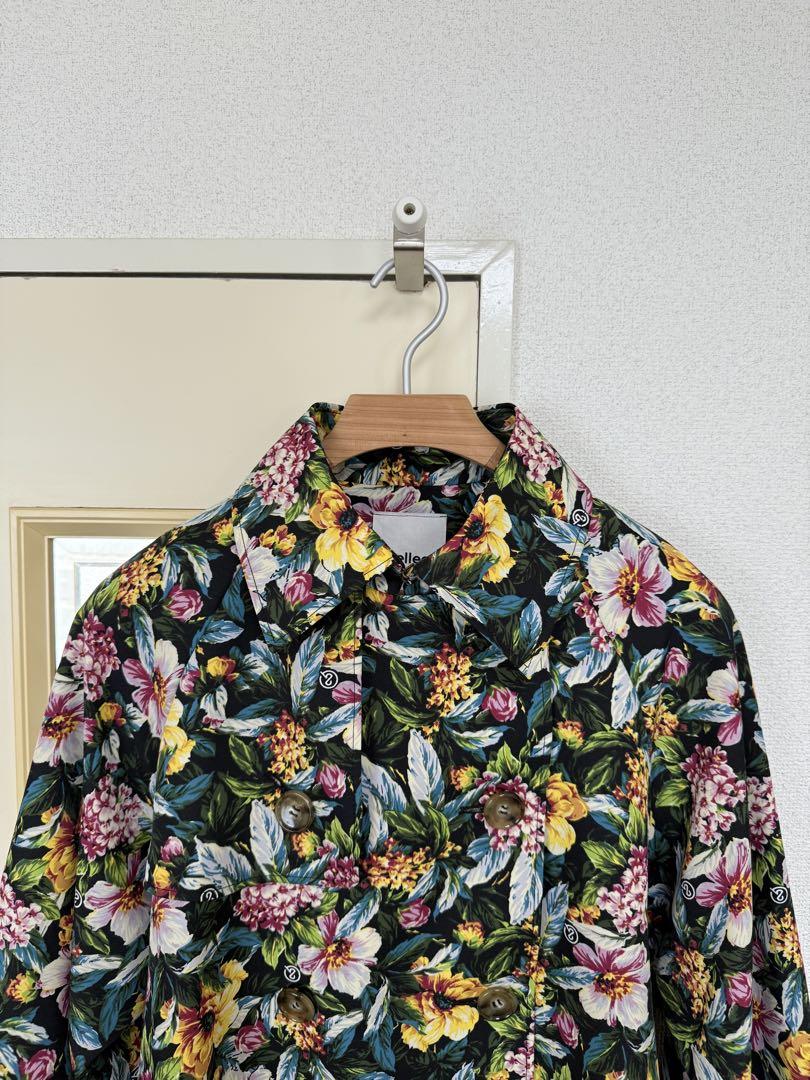 【希少】 &ellecy トレンチコート ロングコート 総柄 花柄 美品