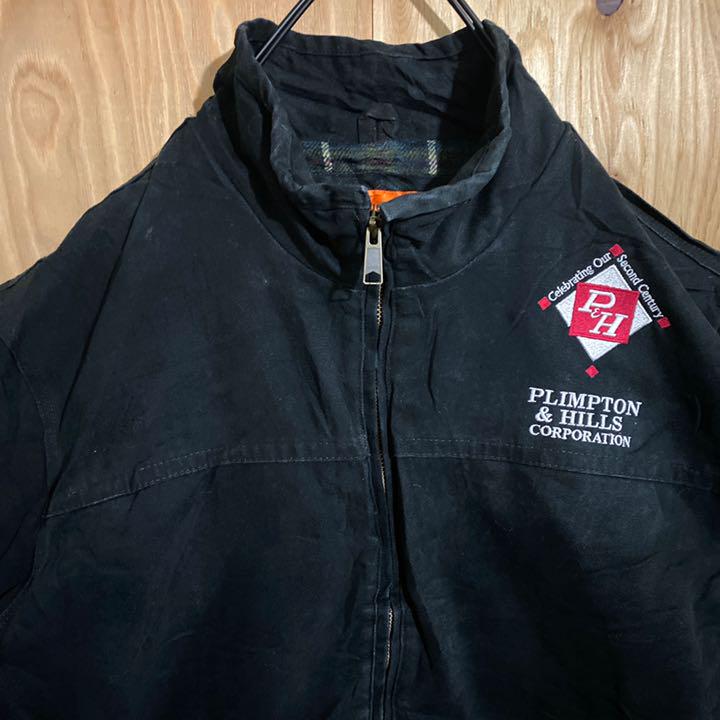 格安大特価 ダックジャケット USA古着 90s ブラック 黒 NkreS-m75010796163 企業 刺繍 ロゴ アクティブ 人気SALEHOT