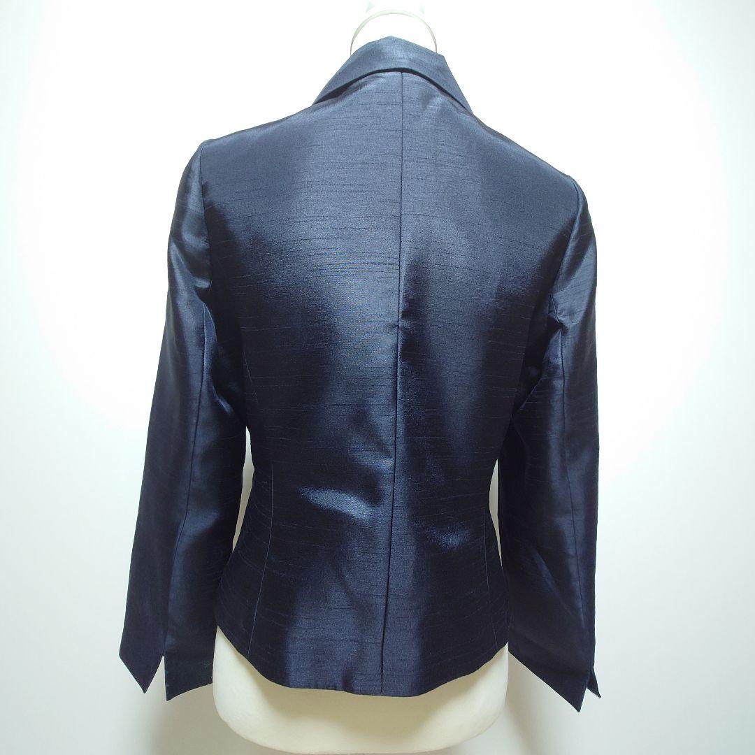 美品 K＆S テーラードジャケット ネイビー フロッキー加工 光沢