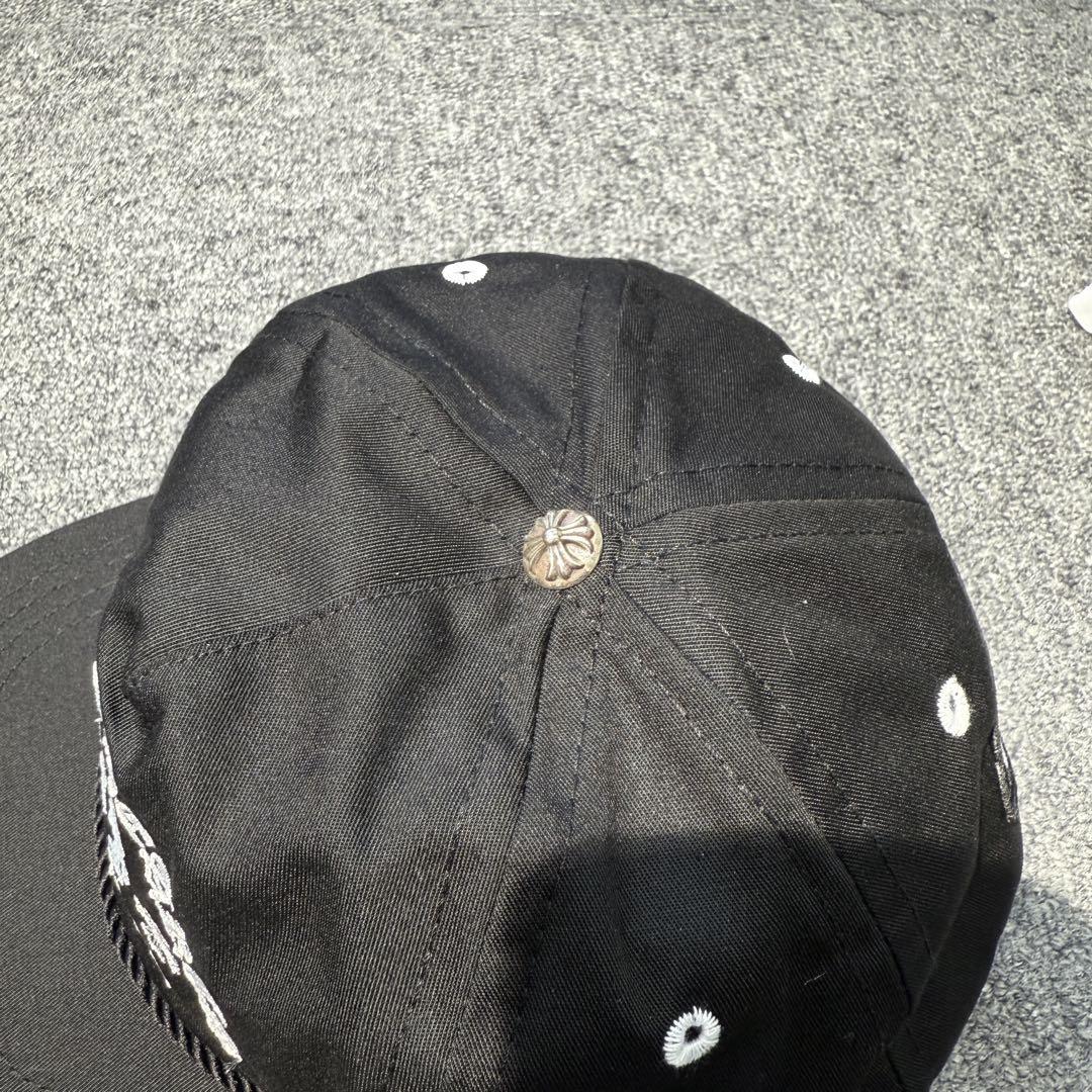 新品未使用 クロムハーツ 5PANEL 刺繍クロス キャップ 黒