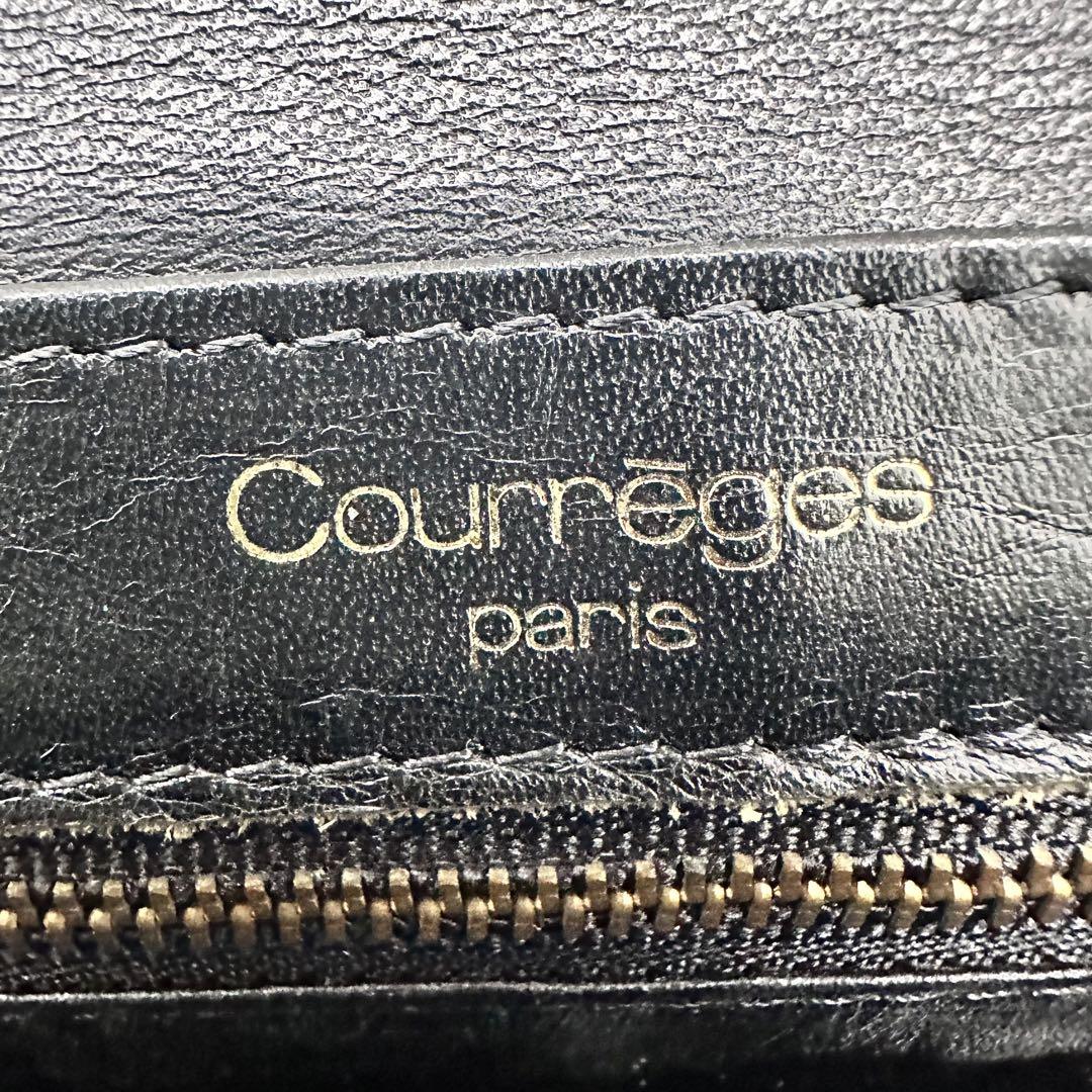 極美品❣️ クレージュ　シャイ二ング　クロコ型押し　レザー　クラッチバッグ