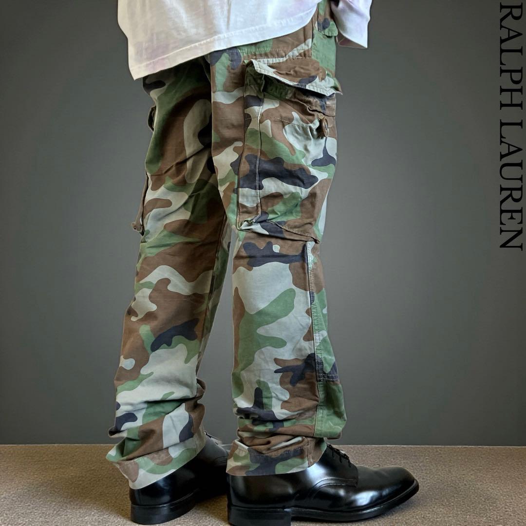 00s ポロバイラルフローレン 迷彩 ミリタリーカーゴパンツ Y2KM POLO RALPH LAUREN