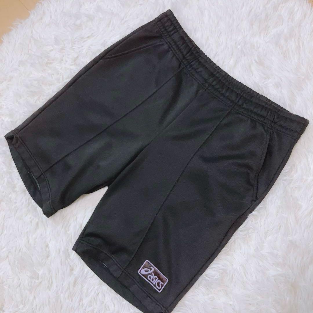 アシックス⭕️美品　ハーフパンツ　ジャージ　半ズボン　トレーニング　黒　L 古着