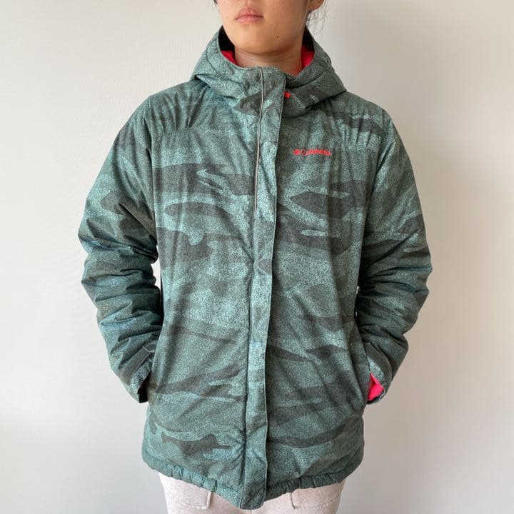 人気色♪】コロンビア 中綿ジャケット 迷彩×ピンク レディースXLサイズ