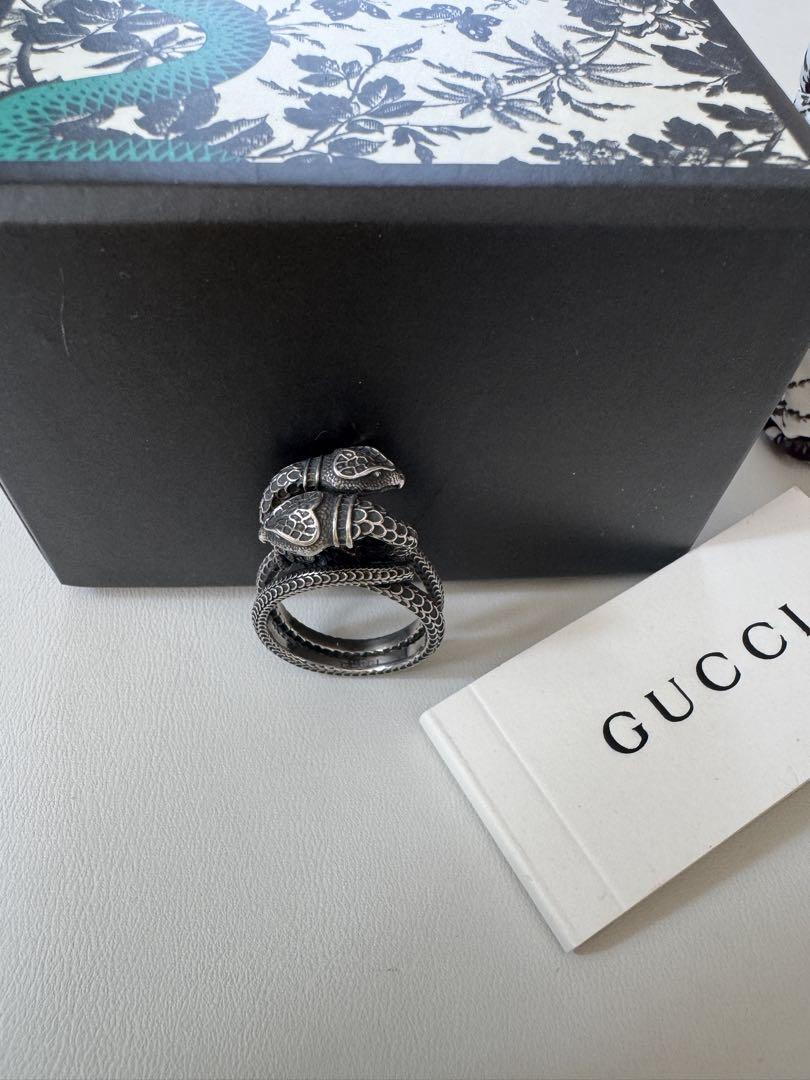 GUCCI グッチ ヘビ 蛇 スネーク モチーフ ブラック リング 指輪