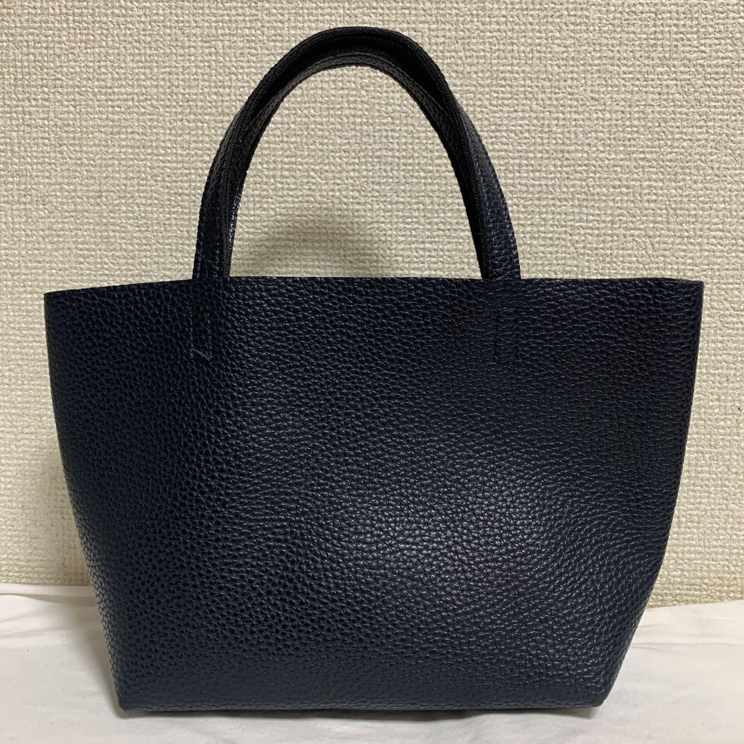 BEAMS　レザートートバッグ（ネービー） BEAMS HEART（ビームス ハート）フェイクレザー トートバッグ