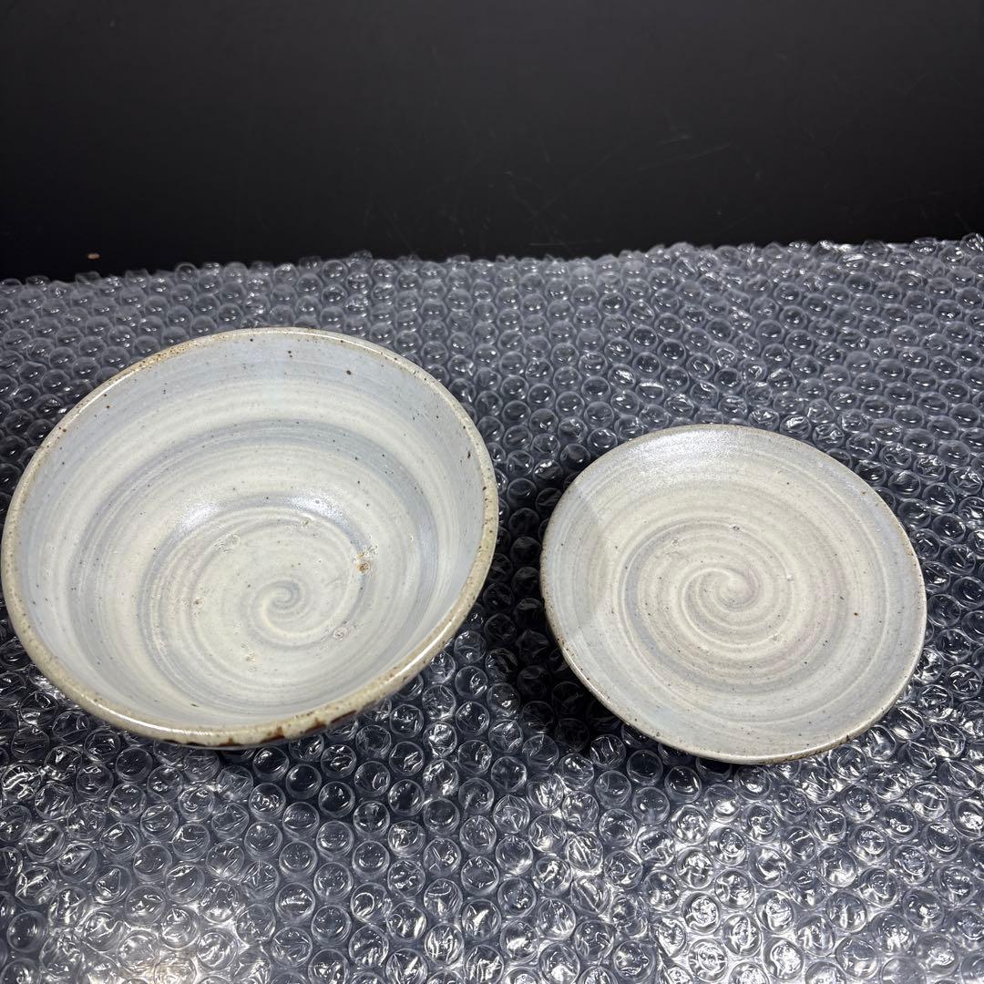 真作　人間国宝　島岡達三　地釉象嵌縄文蓋付き椀 真作 人間国宝 島岡達三 地釉象嵌縄文蓋付き椀 - メルカリ