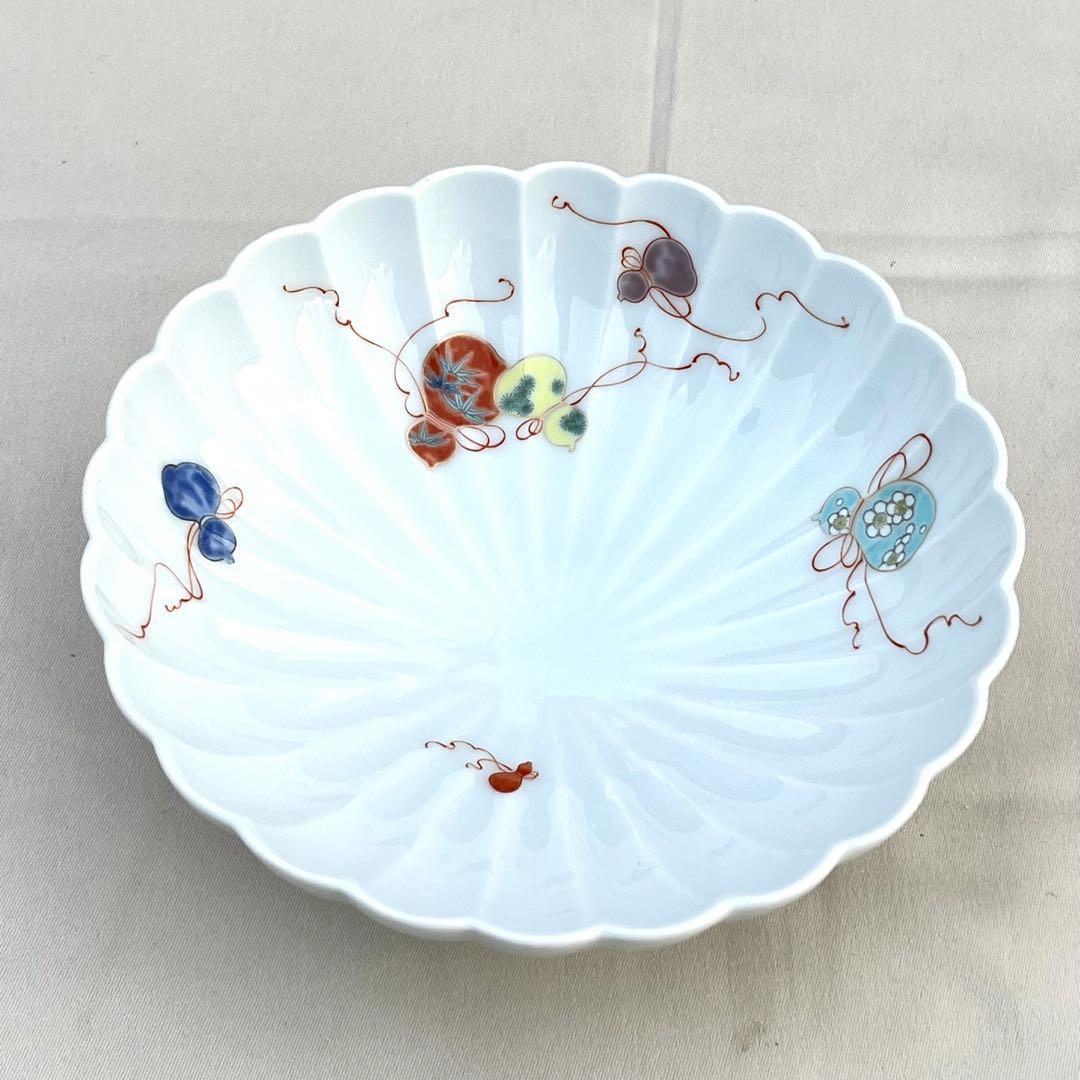 1226-1⭕️ 深川製磁深川お盆菓子菓子鉢変形皿中古美品