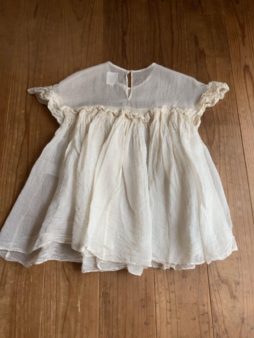 RHODOLIRION／ロドリリオン SILK COTTON SHIRRING FRILL TOP
