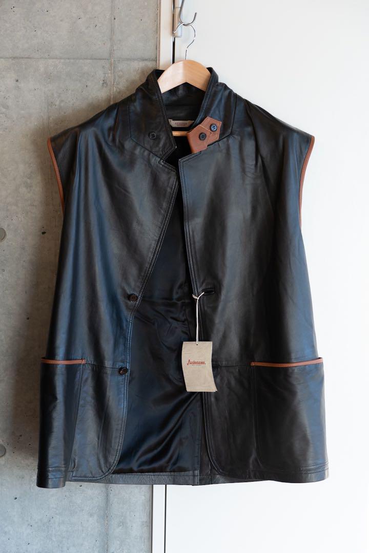 【超安い】 ardennesアルデンヌ 希少 未使用タグ付き レザーベスト ジャケット・アウター
