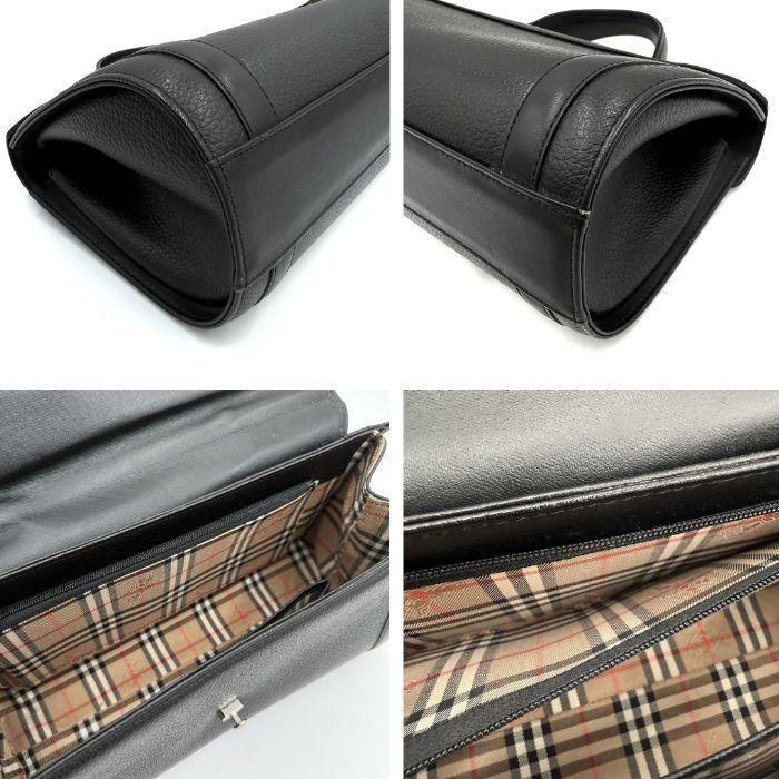 バーバリー BURBERRY ハンドバッグ 横長 小さめサイズ ブラック 黒