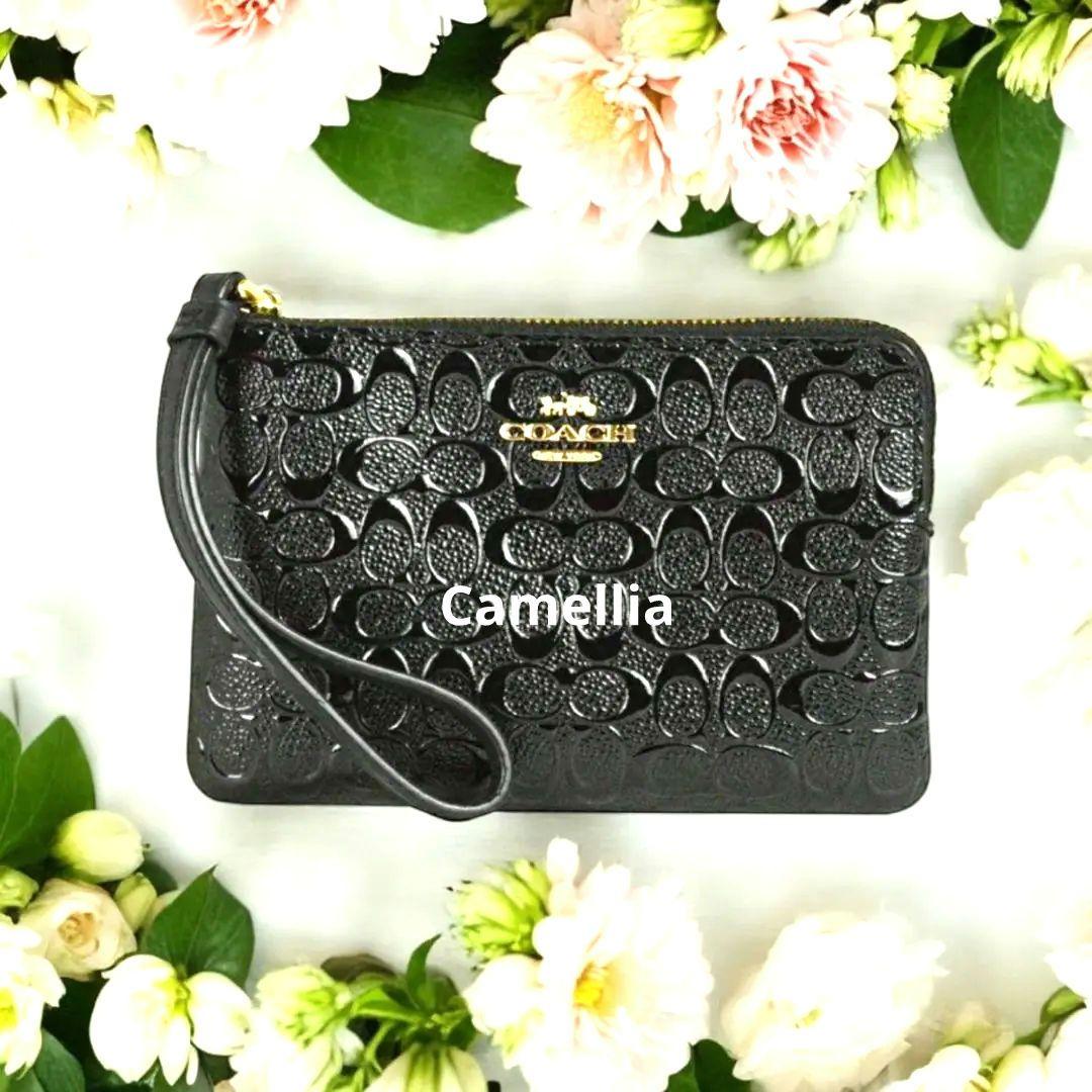 輝く高品質な 新品未使用 コーナージップリスト レザー シグネチャー COACH バッグ