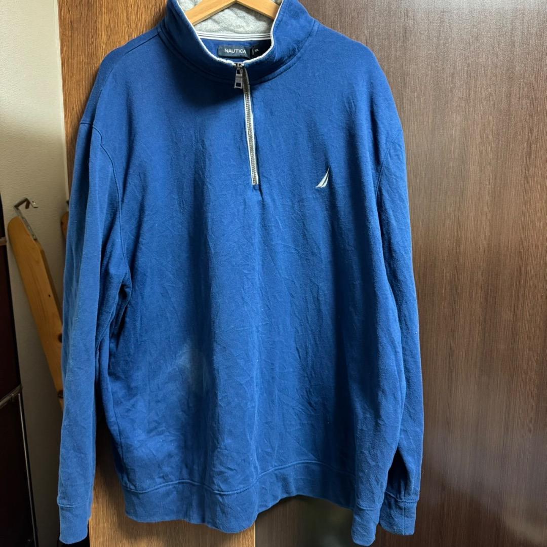 00s NAUTICA ハーフジップスウェット グッドフェード XXL y2k