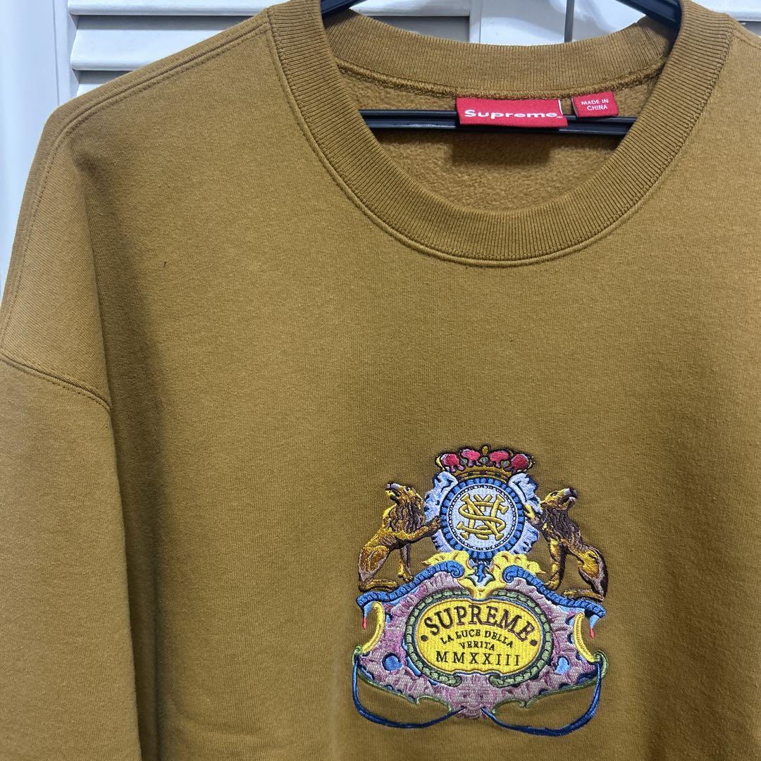 Supreme Crest Crewneck Dark Mustard