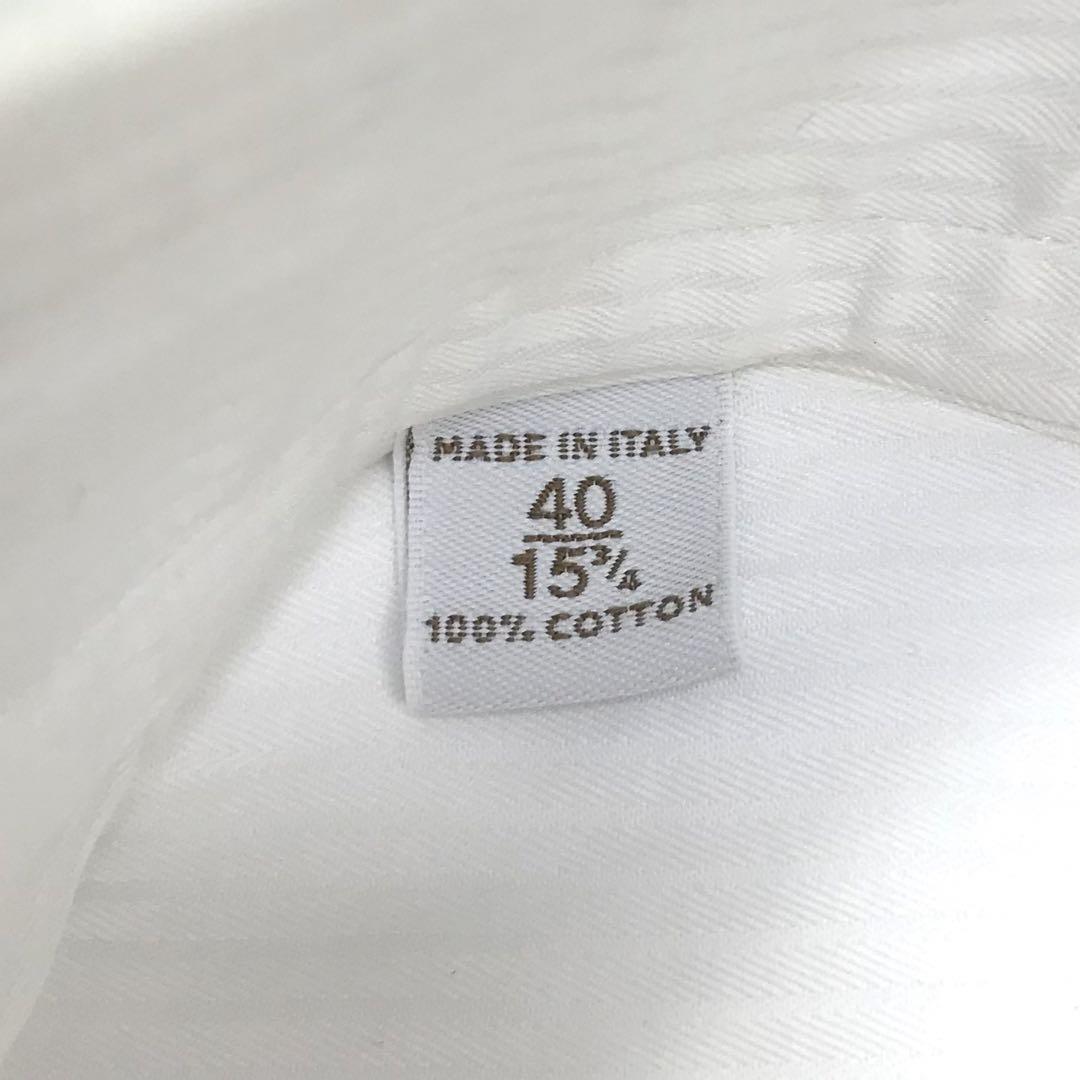 専用 ブリオーニ 長袖シャツ ホワイト 40 シーアイランド