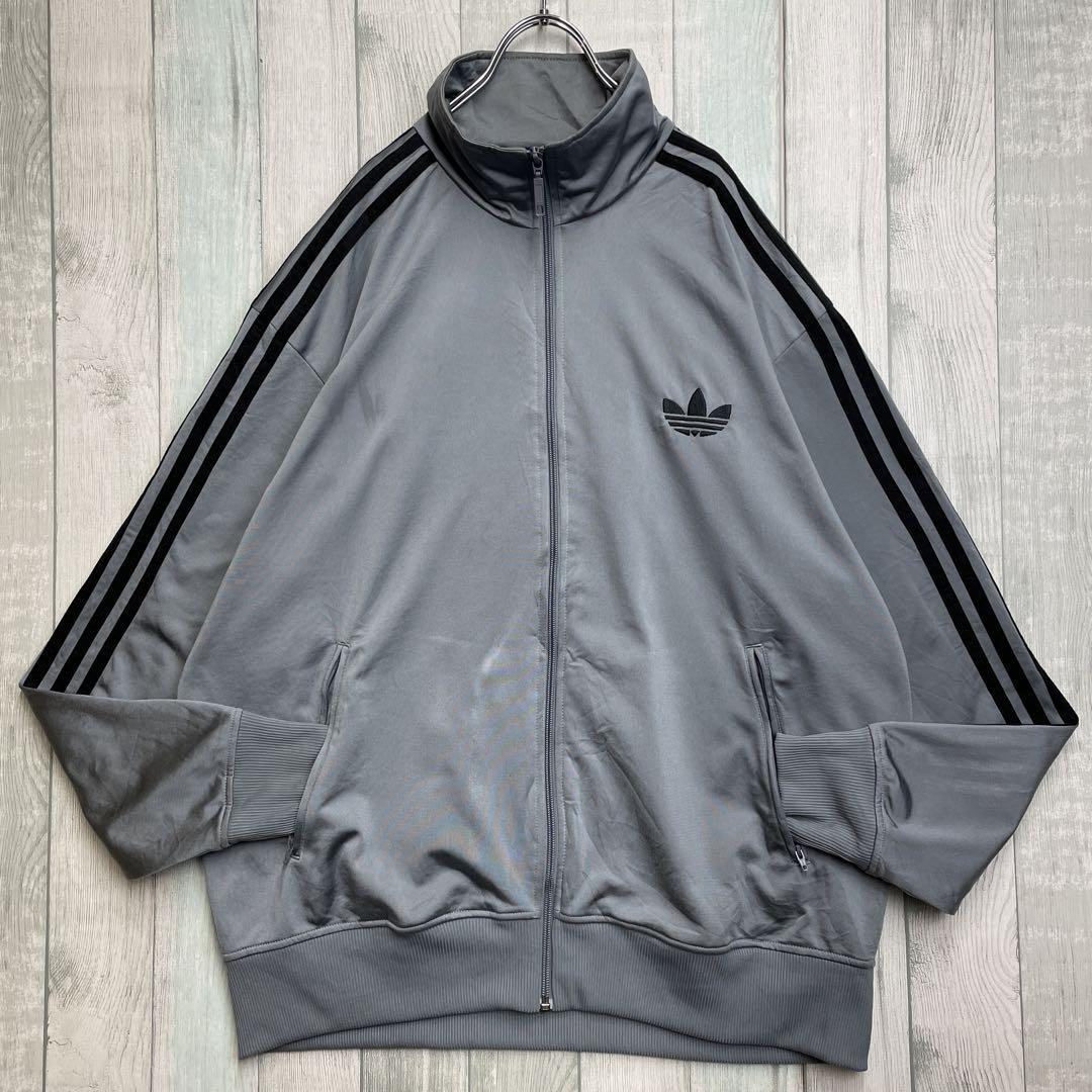 古着　アディダス　トラックジャケット　ジャージ　XL　グレー