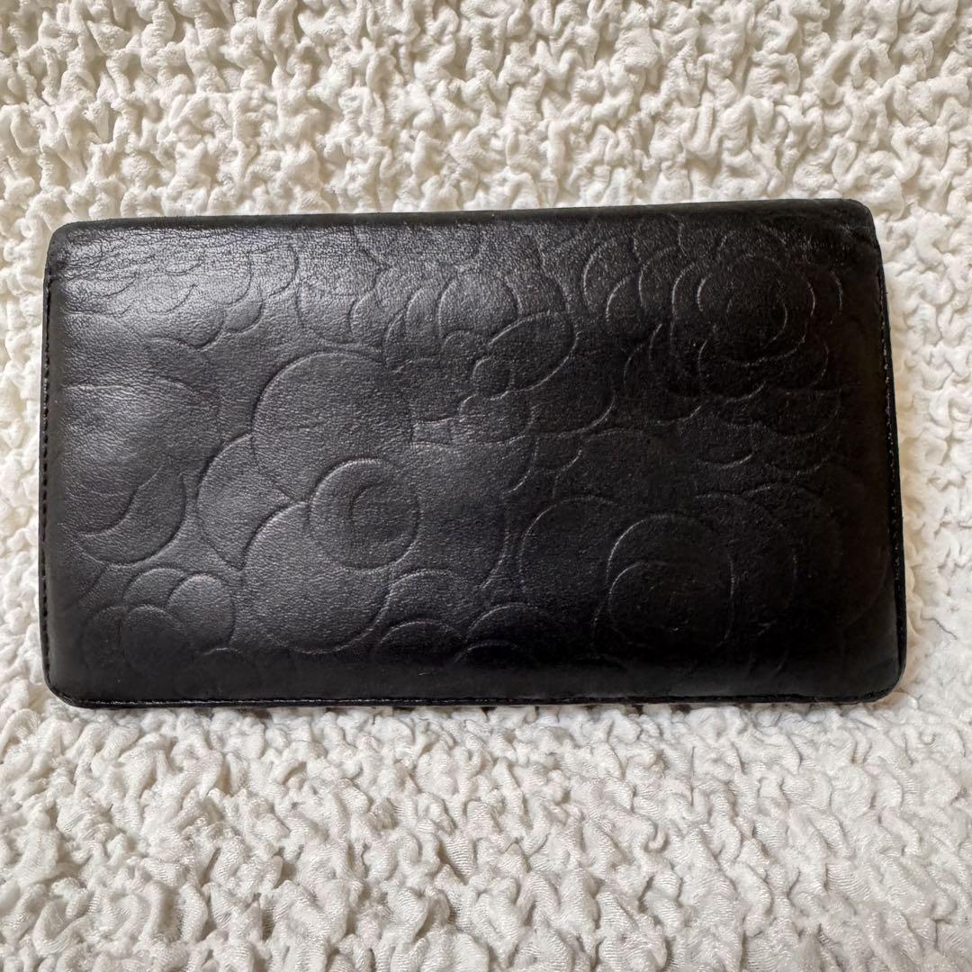 美品✨️シャネル CHANEL カメリア ラムスキン　長財布 ゴールド金具