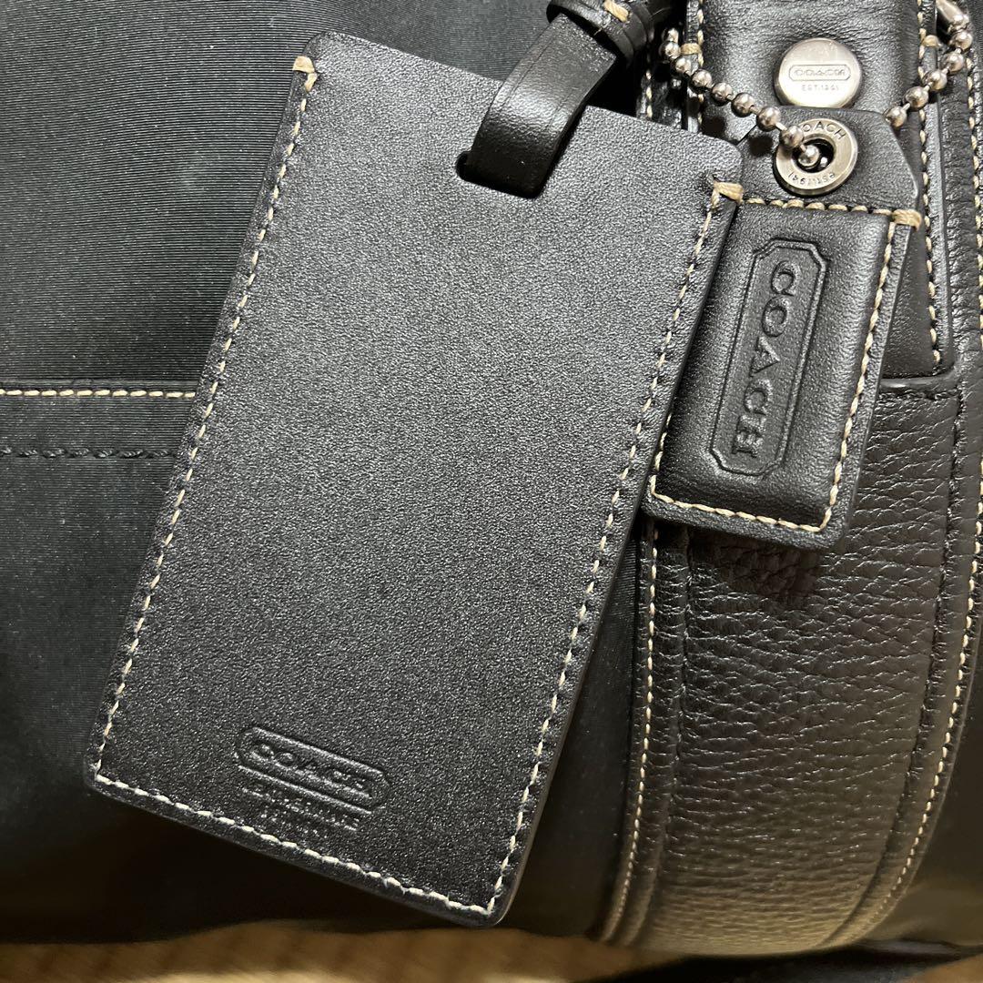 COACH コーチ ボストンバッグ チャーム レザー ブラック