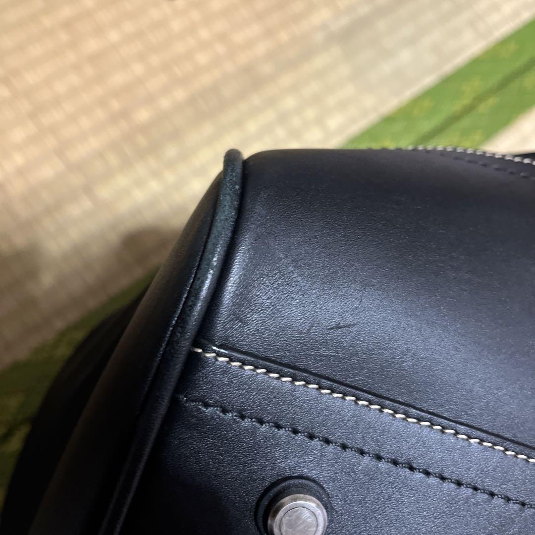 COACH コーチ ボストンバッグ チャーム レザー ブラック