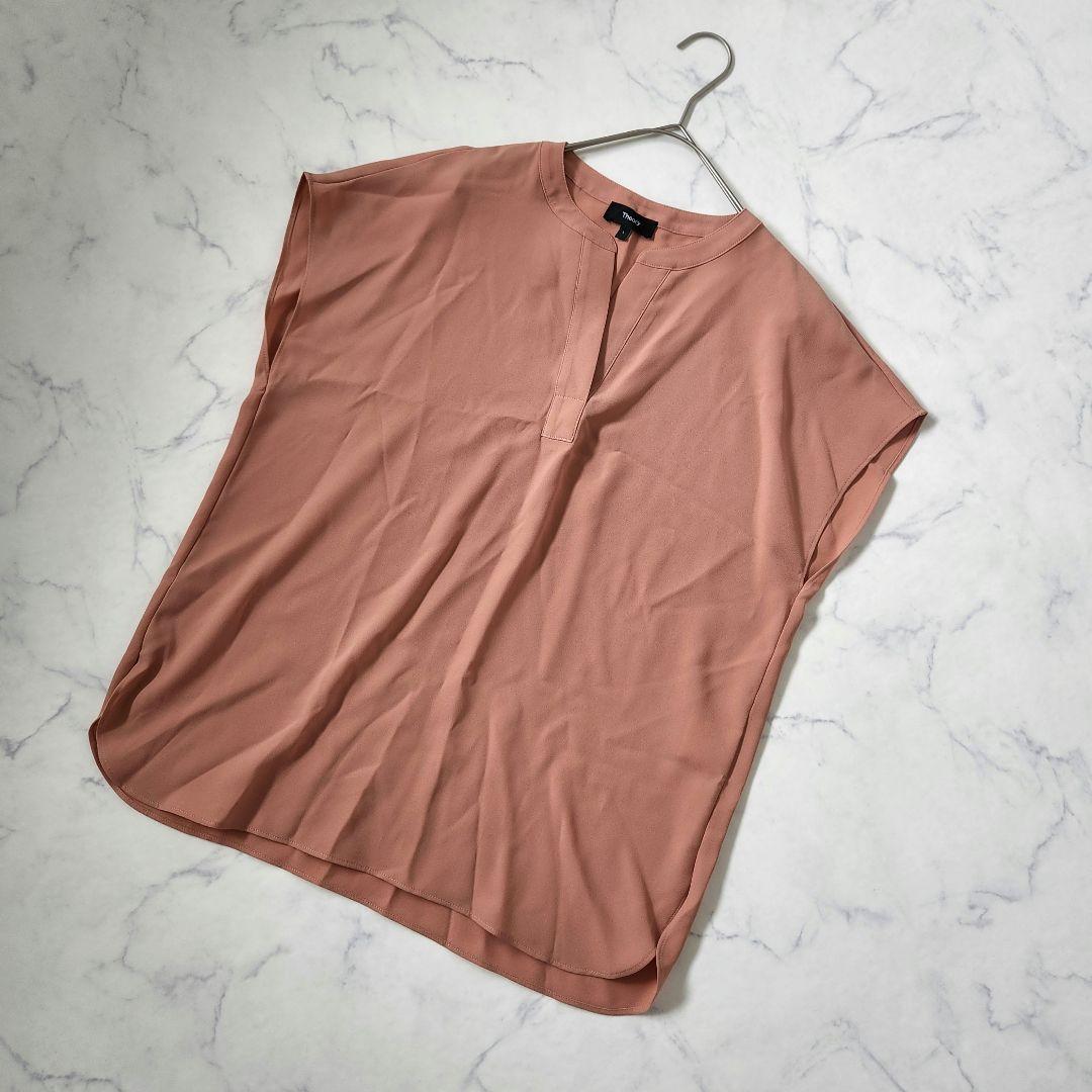 極美品✨Theory スキッパープルオーバーブラウス L とろみ