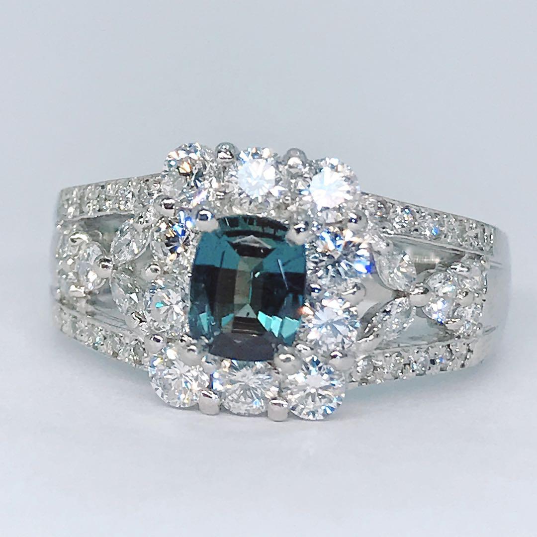 アレキサンドライト 0.60ct ダイヤモンド 1.00ct リング PT900