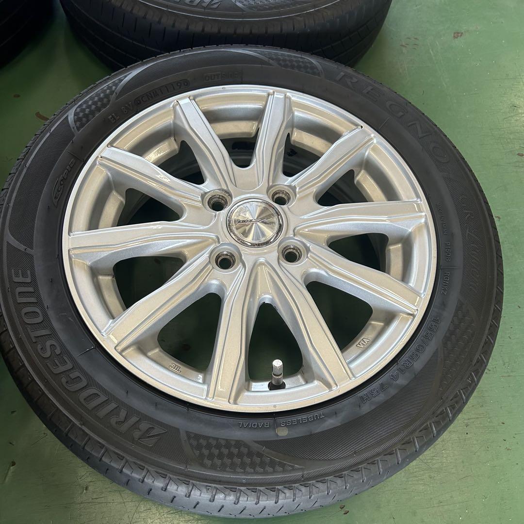 中古アルミ＆タイヤ155/65R14レグノ/14X4.5　軽自動車用4本セット