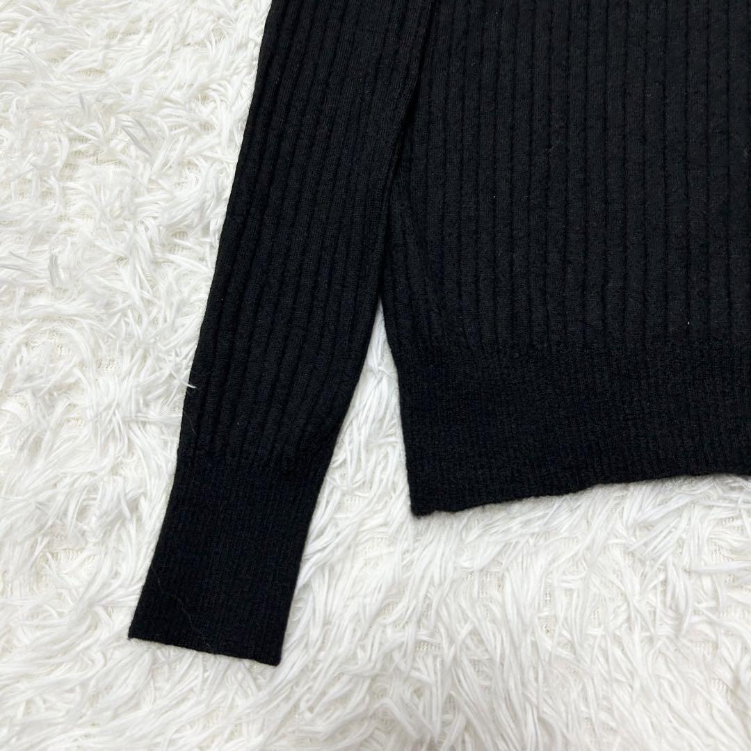 名品✨ドゥロワー 18G カシミヤ シルク リブタートルネック ブラック 1