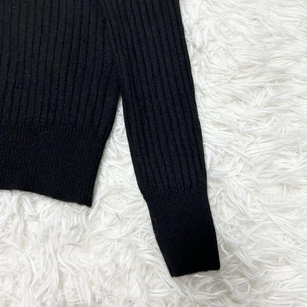 名品✨ドゥロワー 18G カシミヤ シルク リブタートルネック ブラック 1