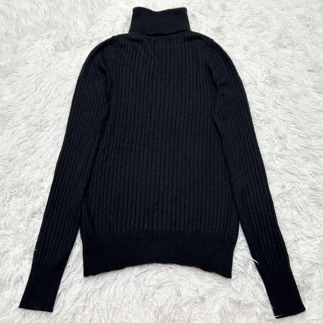 名品✨ドゥロワー 18G カシミヤ シルク リブタートルネック ブラック 1
