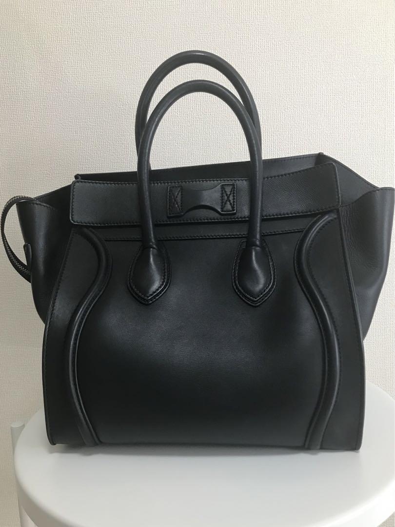 大人気◆CELINE マイクロラゲージ ハンドバッグ カーフスキン セリーヌ/ハンドバッグ/ラゲージマイクロショッパー/ボルドー