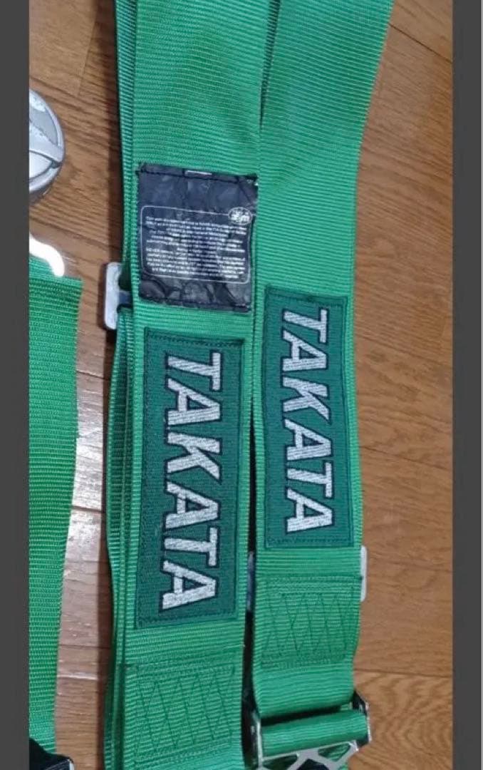 TAKATA 緑色シートベルト本体やや傷や汚れあり BRIGHTFACE_UK