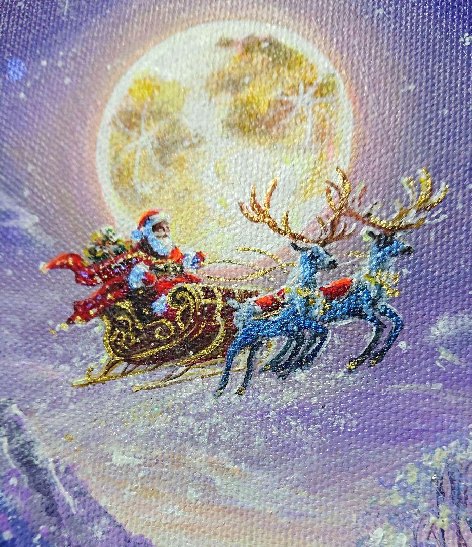 雪の降る夜】アクリル画 F3 風景画 絵画 - メルカリ