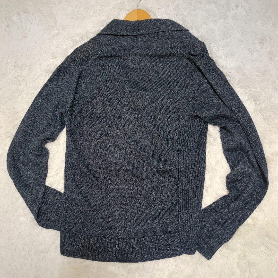 【Lサイズ 96%リネン サマーニット】ジョゼフオム ジャケット ネイビー