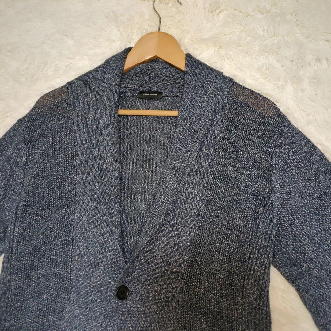 【Lサイズ 96%リネン サマーニット】ジョゼフオム ジャケット ネイビー