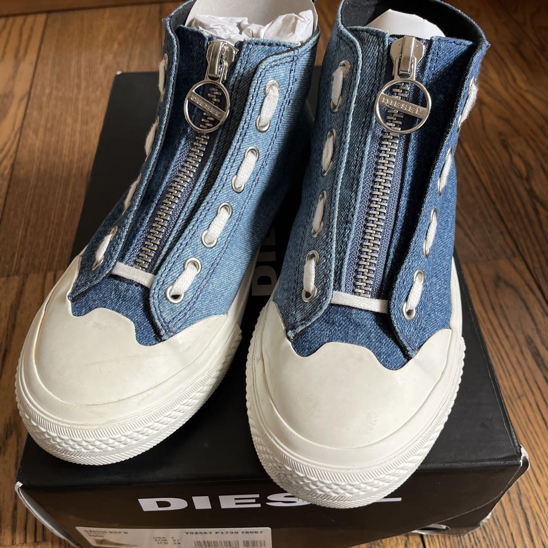 DIESEL レディース　デニムMIX ハイカットスニーカー