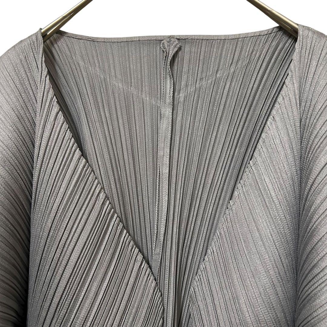 PLEATS PLEASE プリーツプリーズ 前開きカーディガン ボレロ グレー PLEATS PLEASE プリーツプリーズ 前開きカーディガン ボレロ グレー