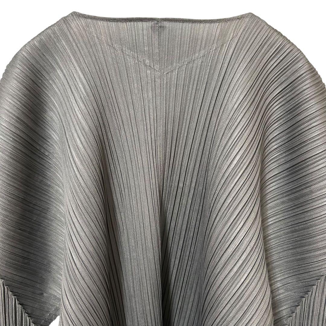 PLEATS PLEASE プリーツプリーズ 前開きカーディガン ボレロ グレー PLEATS PLEASE プリーツプリーズ 前開きカーディガン ボレロ グレー