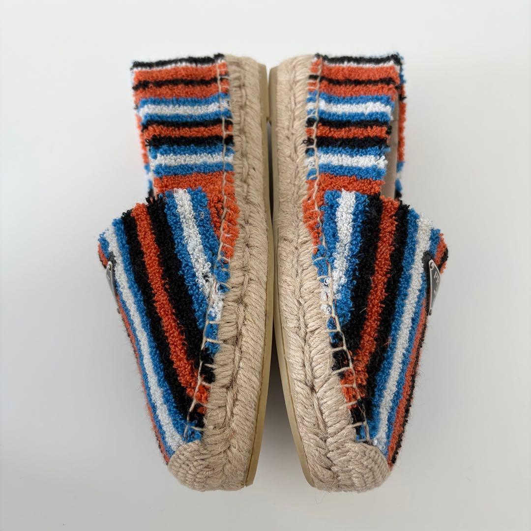 プラダ テリークロス 三角 トライアングル ロゴ エスパドリーユ