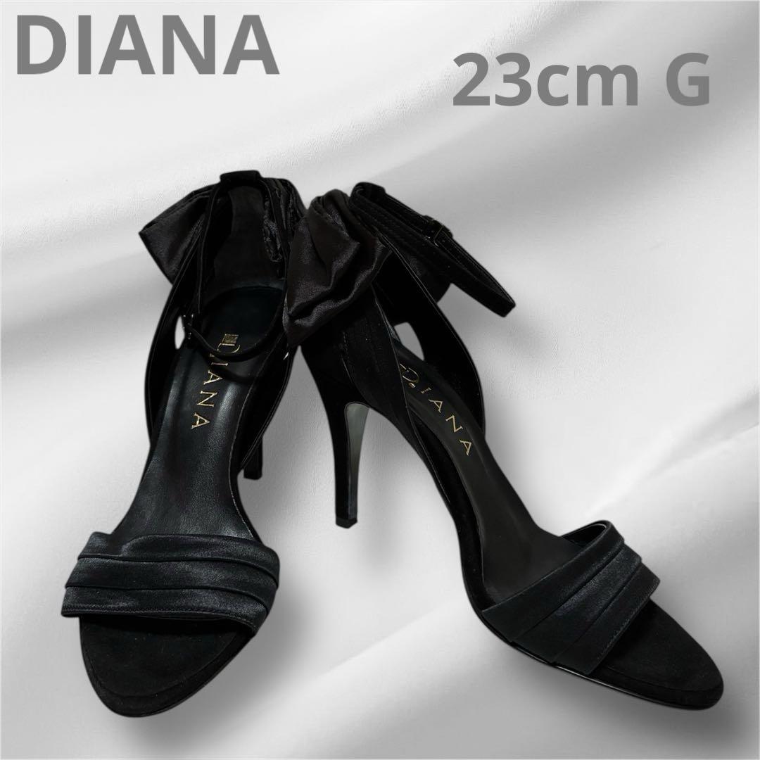 美品》中敷黒の希少！？Diana ブラック ストラップサンダル