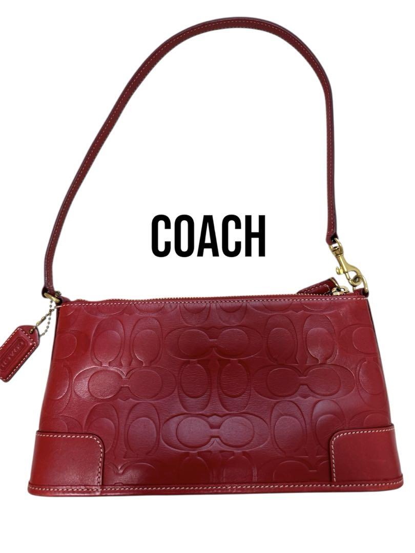 コーチ　coach ミニ　ワンショルダー　レザー　シグネチャー　レッド
