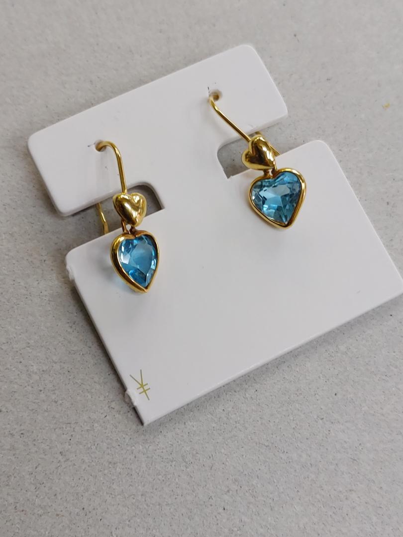 K18ブルートパーズファッションピアス☆USED品☆
