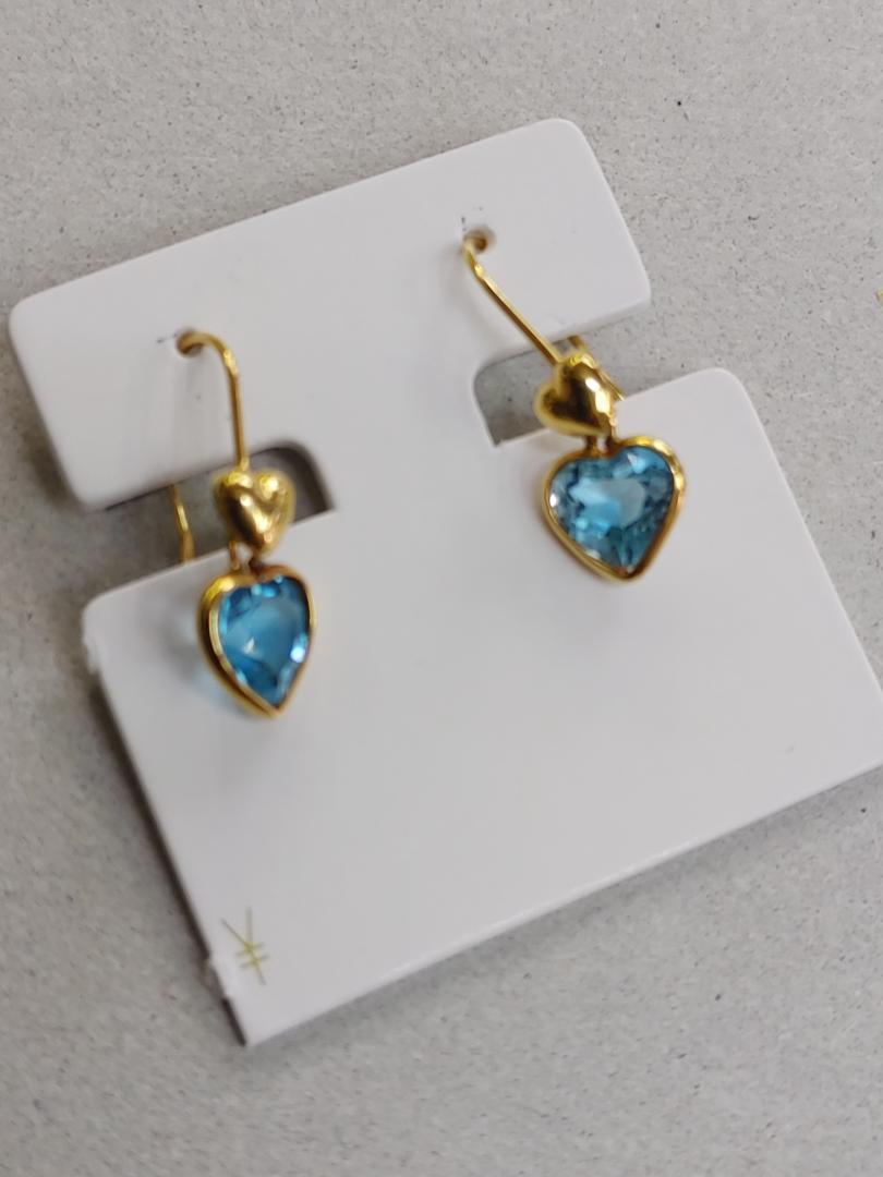 K18ブルートパーズファッションピアス☆USED品☆