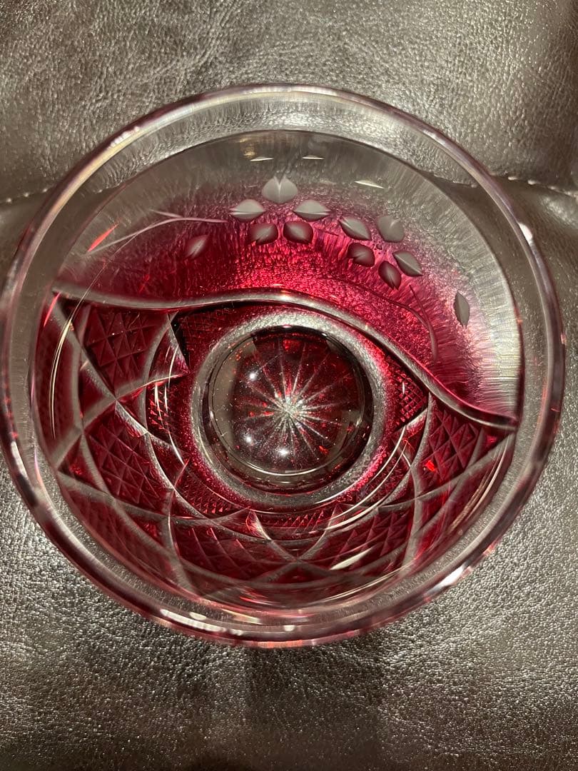 薩摩切子 頌峰 冷酒器 花やか 金赤 お猪口 桜模様目立った傷や汚れなし WWW_OPDRERGINERDOGAN_COM