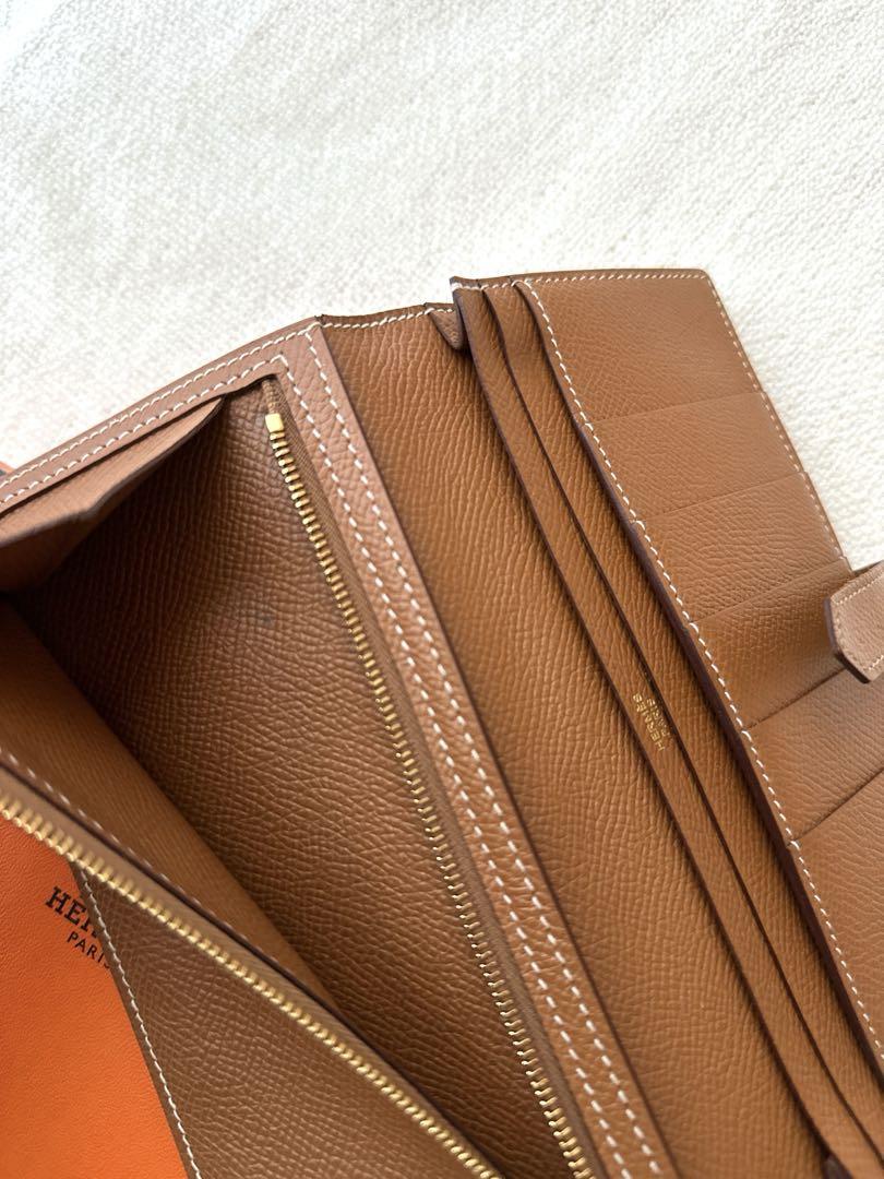 美品です♡国内正規品！エルメス 長財布 ベアンスフレ ブラウン ゴールド 箱付き