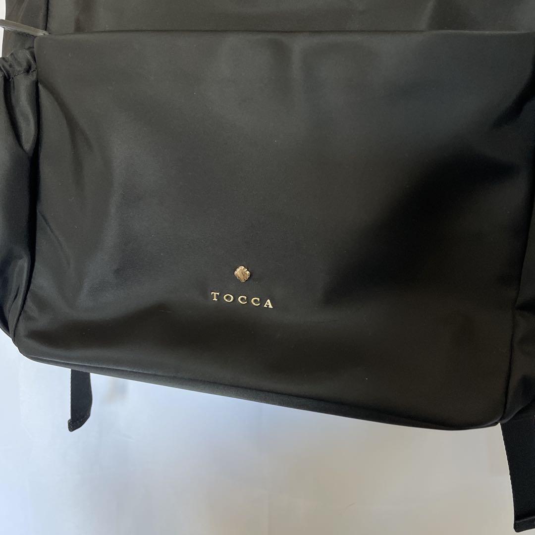 美品 TOCCA リュックサック A4収納 ナイロン 本革 リボン ブラック 黒