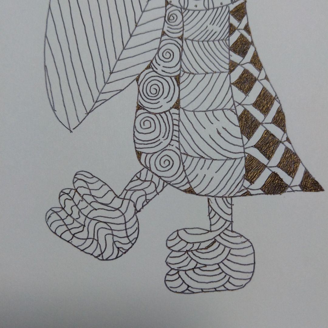 ハシビロコウ ゼンタングル 4 ポストカード オリジナルイラスト ハンドメイド メルカリ