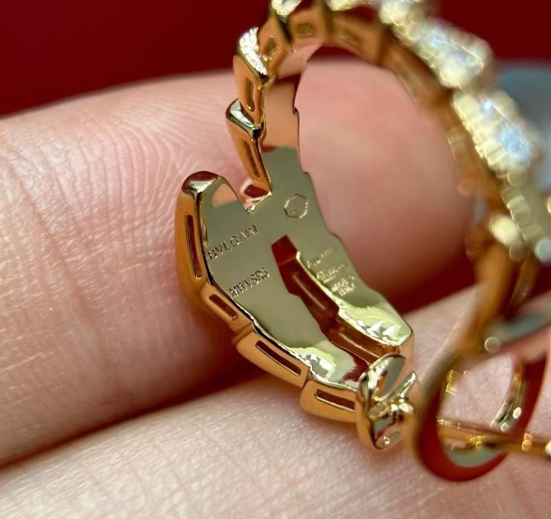 BVLGARI毒蛇オシャレで精緻なイヤリングローズゴールドペア目立った傷や汚れなし WWW_MORNINGWALKER_COM