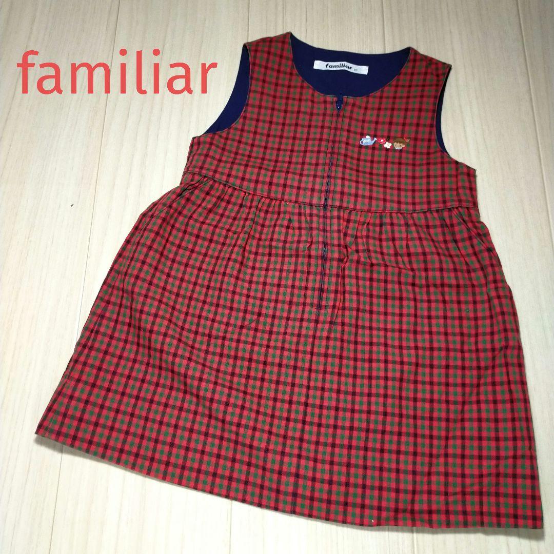 ミ*ー様 新品＊familiar ベビー ノースリーブ ワンピース 90cm 赤 新品＊familiar ベビー ノースリーブ ワンピース 90cm 赤
